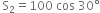 space straight S subscript 2 equals 100 space cos space 30 degree
