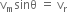 straight v subscript straight m sinθ space equals space straight v subscript straight r