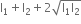 straight I subscript 1 plus straight I subscript 2 plus 2 square root of straight I subscript 1 straight I subscript 2 end root