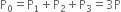 straight P subscript 0 equals straight P subscript 1 plus straight P subscript 2 plus straight P subscript 3 equals 3 straight P