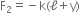 straight F subscript 2 equals negative straight k left parenthesis straight ell plus straight y right parenthesis