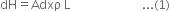 dH equals Adxρ space straight L space space space space space space space space space space space space space space space space space space space space space space space space... left parenthesis 1 right parenthesis