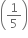 open parentheses 1 fifth close parentheses