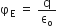 straight phi subscript straight E space equals space straight q over straight epsilon subscript straight o