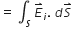 equals space integral subscript S space E with rightwards harpoon with barb upwards on top subscript i. space d S with rightwards harpoon with barb upwards on top
