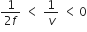 fraction numerator 1 over denominator 2 f end fraction space less than space 1 over v space less than thin space 0