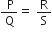fraction numerator straight space straight P over denominator straight Q end fraction equals space straight R over straight S