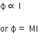 straight ϕ proportional to space straight I space

or straight space straight ϕ equals space MI