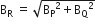 straight B subscript straight R straight space equals straight space square root of straight B subscript straight P squared plus straight B subscript straight Q squared end root