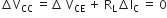 increment straight V subscript CC straight space end subscript equals increment straight space straight V subscript CE straight space plus straight space straight R subscript straight L increment straight I subscript straight C straight space equals straight space 0