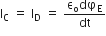 straight I subscript straight C space equals space straight I subscript straight D space equals space fraction numerator straight epsilon subscript straight o dφ subscript straight E over denominator dt end fraction