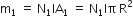 straight m subscript 1 space equals space straight N subscript 1 IA subscript 1 space equals space straight N subscript 1 Iπ space straight R squared