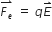 stack F subscript e with rightwards harpoon with barb upwards on top space equals space q E with rightwards harpoon with barb upwards on top