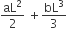 aL squared over 2 space plus bL cubed over 3