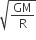 square root of GM over straight R end root
