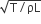 square root of straight T divided by ρL end root