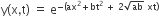 straight y left parenthesis straight x comma straight t right parenthesis space equals space straight e to the power of negative left parenthesis ax squared plus bt squared space plus space 2 square root of ab space xt right parenthesis end exponent