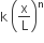 straight k space open parentheses straight x over straight L close parentheses to the power of straight n