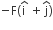 negative straight F left parenthesis straight i with hat on top space plus straight j with hat on top right parenthesis