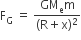 straight F subscript straight G space equals space fraction numerator GM subscript straight e straight m over denominator left parenthesis straight R plus straight x right parenthesis squared end fraction