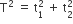 straight T squared space equals space straight t subscript 1 superscript 2 space plus space straight t subscript 2 superscript 2