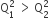straight Q subscript 1 superscript 2 space greater than thin space straight Q subscript 2 superscript 2
