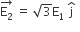 stack straight E subscript 2 with rightwards arrow on top space equals space square root of 3 straight E subscript 1 space straight j with hat on top space space
