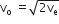 straight v subscript straight o space equals square root of 2 straight v subscript straight e end root