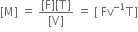 left square bracket straight M right square bracket space equals space fraction numerator left square bracket straight F right square bracket left square bracket straight T right square bracket over denominator left square bracket straight V right square bracket end fraction space equals space left square bracket space Fv to the power of negative 1 end exponent straight T right square bracket