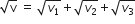 square root of straight v space equals space square root of v subscript 1 end root plus square root of v subscript 2 end root plus square root of v subscript 3 end root