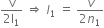fraction numerator straight v over denominator 2 straight l subscript 1 end fraction space rightwards double arrow space l subscript 1 space equals space fraction numerator v over denominator 2 n subscript 1 end fraction