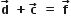 bold d with bold rightwards arrow on top bold space bold plus bold c with bold rightwards arrow on top bold space bold equals bold space bold f with bold rightwards arrow on top
