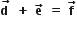 stack bold d bold space with bold rightwards arrow on top bold space bold plus bold space bold e with bold rightwards arrow on top bold space bold equals bold space bold f with bold rightwards arrow on top