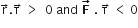 straight r with rightwards arrow on top. straight tau with rightwards arrow on top space greater than space space 0 space and space bold F with bold rightwards arrow on top space. space straight tau with rightwards arrow on top space less than space 0