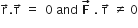straight r with rightwards arrow on top. straight tau with rightwards arrow on top space equals space space 0 space and space bold F with bold rightwards arrow on top space. space straight tau with rightwards arrow on top space not equal to space 0