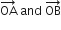 OA with rightwards arrow on top space and space OB with rightwards arrow on top