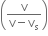 open parentheses fraction numerator straight v over denominator straight v minus straight v subscript straight s end fraction close parentheses