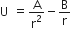 straight U space equals straight A over straight r squared minus straight B over straight r