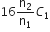 16 straight n subscript 2 over straight n subscript 1 C subscript 1