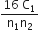 fraction numerator 16 space straight C subscript 1 over denominator straight n subscript 1 straight n subscript 2 end fraction