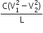 fraction numerator straight C left parenthesis straight V subscript 1 superscript 2 minus straight V subscript 2 superscript 2 right parenthesis over denominator straight L end fraction