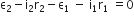 straight epsilon subscript 2 minus straight i subscript 2 straight r subscript 2 minus straight epsilon subscript 1 space minus space straight i subscript 1 straight r subscript 1 space equals 0