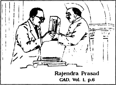 Read and study very carefully the given cartoon and the following sentences along with question/questions and answer them.An article of faith&nbsp; &nbsp; Much before the Constituent Assembly finally came into being, the demand for such an assembly had already been made. This was echoed by Dr. Rajendra Prasad in his first address as the Chairman of the Constituent Assembly of India on 9 December 1946. Rajendra Prasad quotes Mahatma Gandhi that swaraj would mean wishes of the people as expressed through their freely chosen representatives. He said&nbsp; "........... the idea of a Constituent Assembly&nbsp; had come to prevail largely as an article offaith in almost all the politically-mindedclasses in the country."(i) What is the meaning of the word / term "Swaraj" according to Mahatma Gandhi?(ii) Who was the Chairman of the Constituent Assembly?(iii) Who is the great icon personality being shown (without cap) in the picture? Write one very important sentence about him.(iv) What was uttered by the great man, wearing cap in the cartoon, in the above passage?