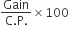 fraction numerator Gain over denominator straight C. straight P. end fraction cross times 100